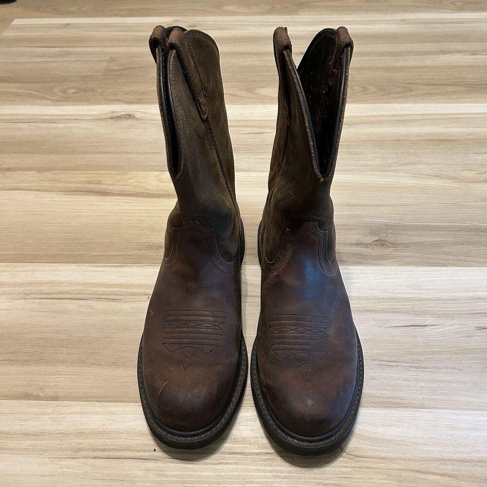 Ariat Groundbreaker EH Wellington Work Boots Mens 10D Brown Leather 10014238